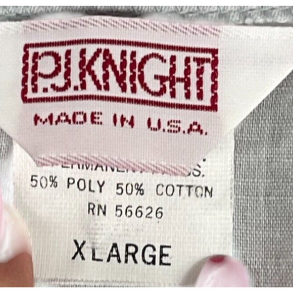 Vintage P.J. Knight Men XL Pajamas Sleepwear Set Grey Top Bottom Grandpa Summer - Picture 2 of 9